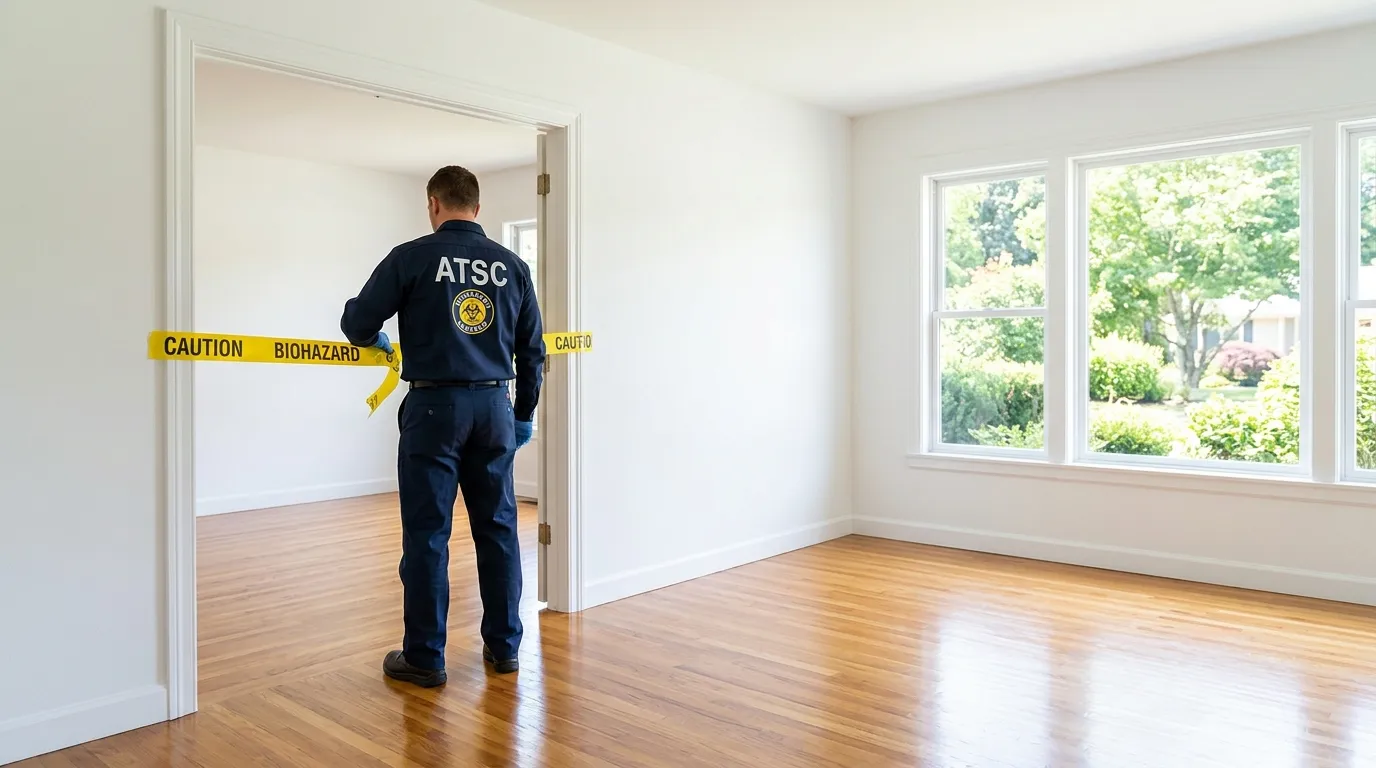 Certified biohazard cleanup crew performing Trauma Scene Cleanup in Parkwood Manor